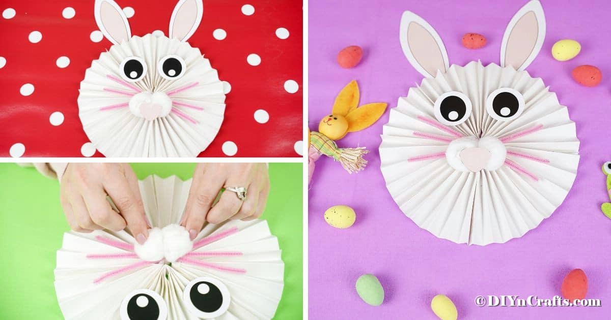 Adorable Paper Fan Bunny Wall Art Decoration (Free Printable)