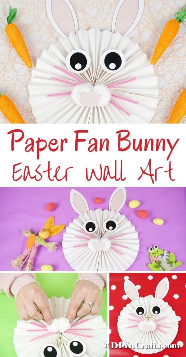 Paper bunny fan collage