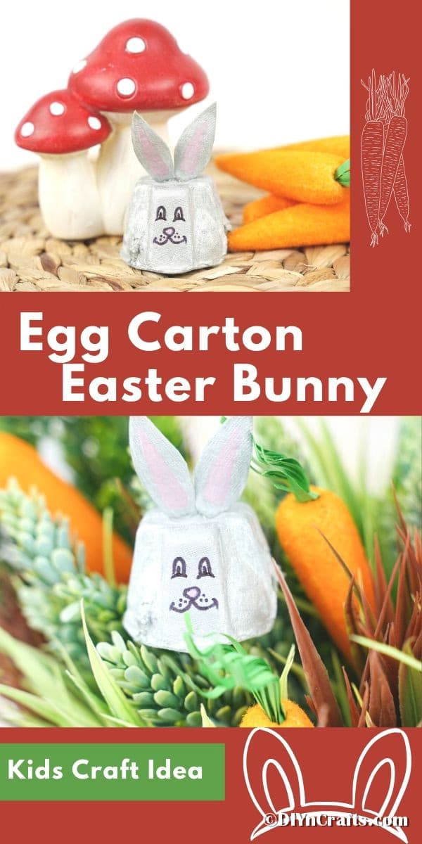 Egg carton Easter bunny collage