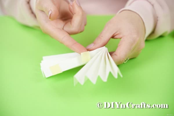 Gluing paper together as a fan