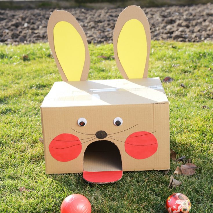 Fun Easter Bunny Cardboard Box Ball Game