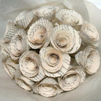 Book Page Paper Flowers
