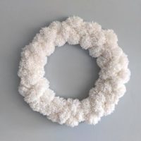 White Pom Pom Wreath