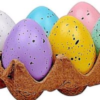 12 Speckled Pastel Easter Eggs Matte Finish Celluloid