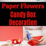 Collage de décoration de boîte de bonbons de fleurs en papier