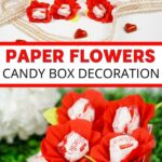 Collage de décoration de boîte de bonbons de fleurs en papier