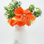 Orange fabric flower collage