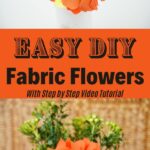 Orange fabric flower collage