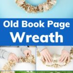 Folded Book Page Wreath Collage