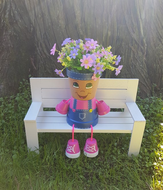Country Kid Clay Pot People Planter