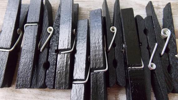 Black clothespins