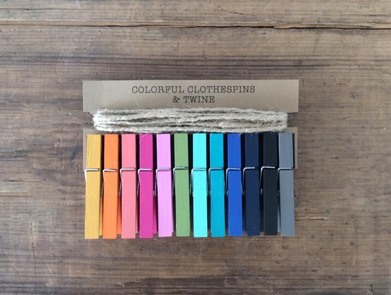 Colorful Clothespins. Rainbow Clothespins