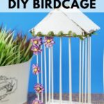 Birdcage by flower pot