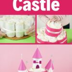 Diaper cake castle collage