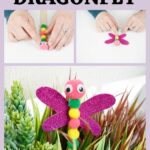 Craft stick dragonfly collage