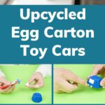 Egg carton toy cars collage