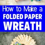 Folded paper wreath collage