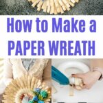 Folded paper wreath collage