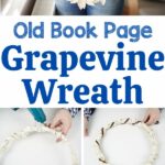 Book Page Wrapped Wreath collage