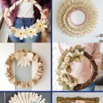 Book page wreath collage