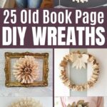 Book page wreath collage