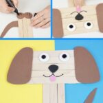 Craft stick puppy collage