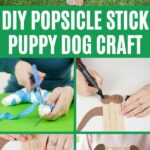 Craft stick puppy collage