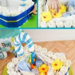 Diaper baby bathtub collage