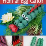 Egg carton dragon collage