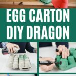 Egg carton dragon collage