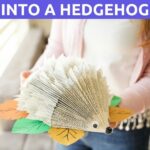 Woman holding paper hedgehog
