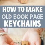 Miniature book keychain collage