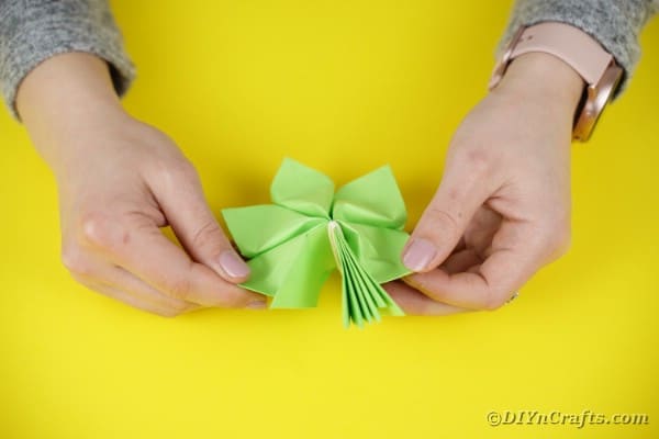 Folding green paper