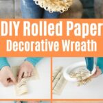 Paper rolls wreath collage