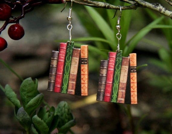 Miniature Book Earrings
