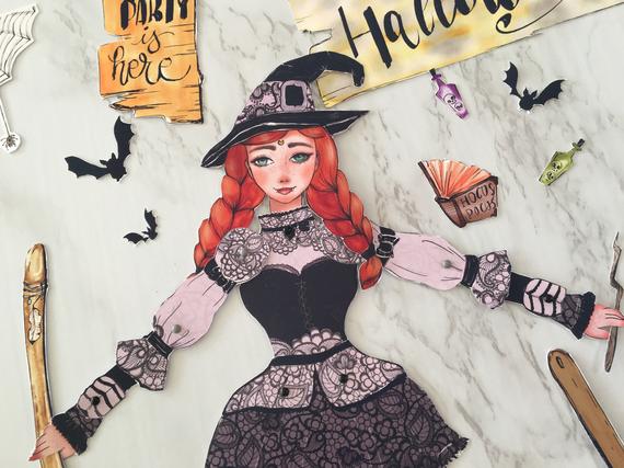 Halloween Witch Paper Doll
