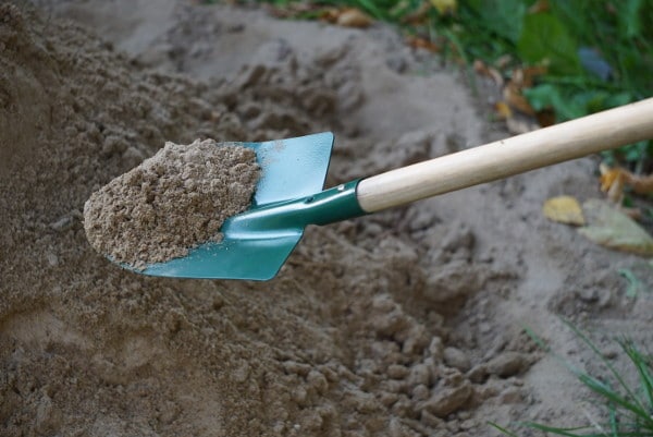 Digging up sand