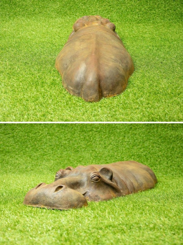 Rusty Hippo Lawn Art