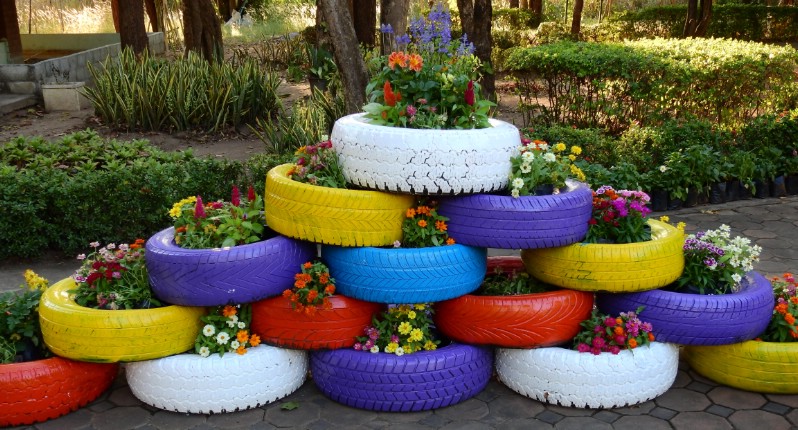 Make a Stacked Tire Planter