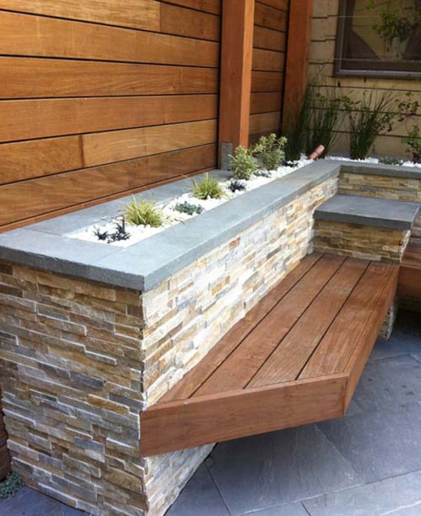 Stacked stone planter