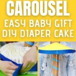 Carousel diaper cake collage