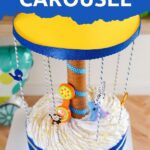 Carousel diaper cake on