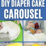 Carousel diaper cake collage
