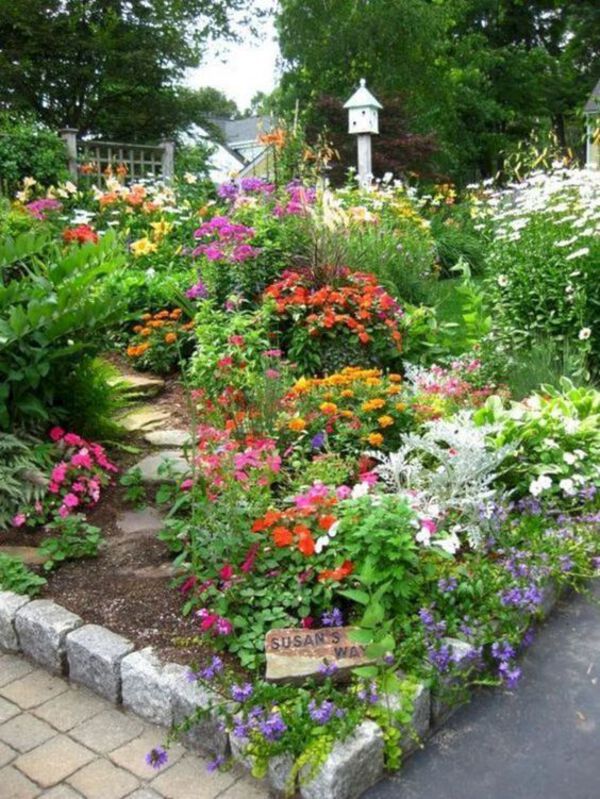 Rock edge over garden