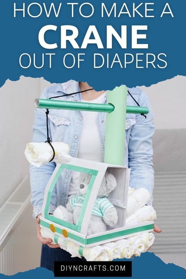 Woman holding diaper crane