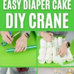 Crane diaper cake collage