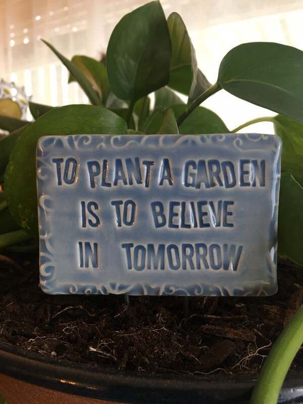 Ceramic garden sign