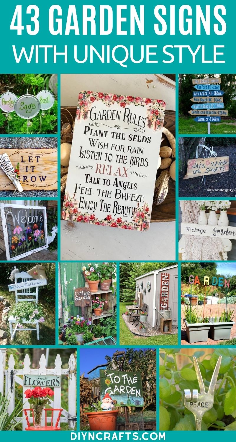 garden sign collage
