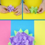 Purple paper lotus collage