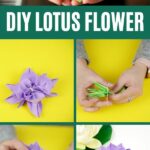 Collage de lotus en papier violet